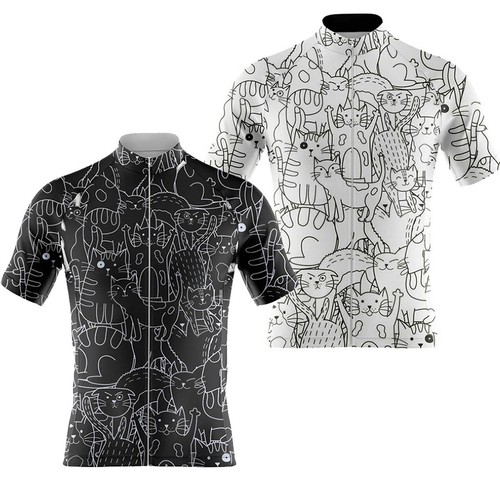 Schwarz weiss radtrikot herren - weiss,